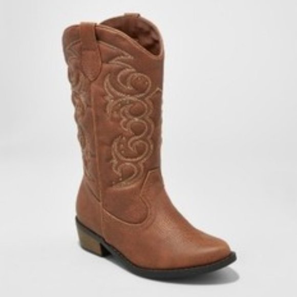 Cat & Jack Shoes Girls Meadow Western Boot Brown Cat Jack Brown